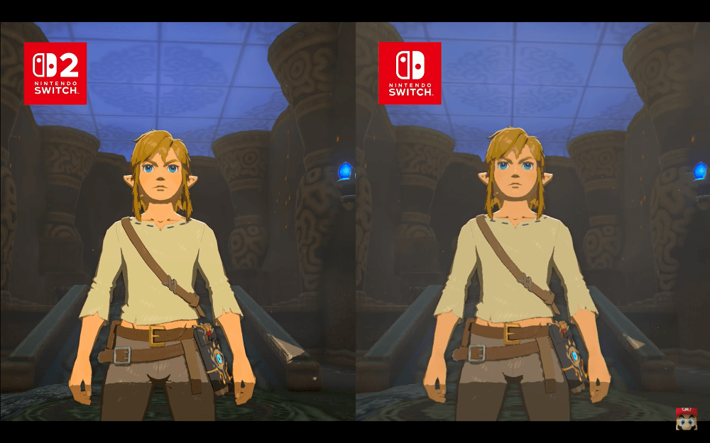 《薩爾達傳說 曠野之息 / 王國之淚》NS2 與 NS 畫質比較