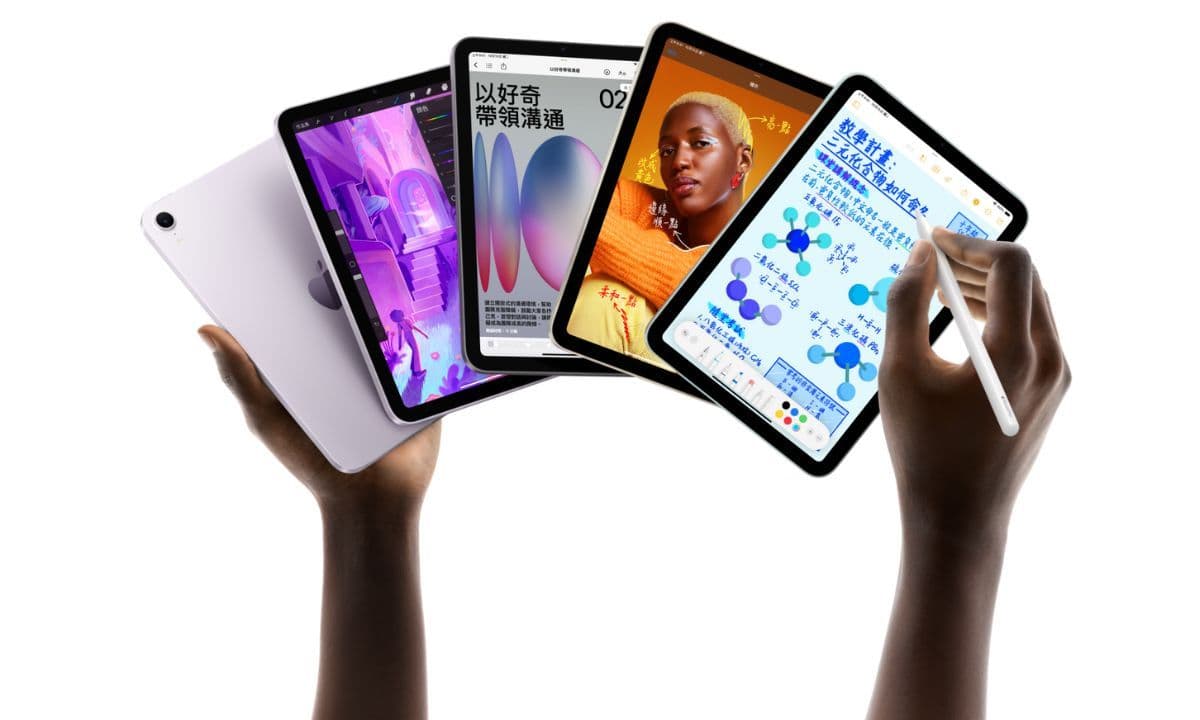 多款 iPad 展示實際使用情境,包含繪圖、筆記、閱讀與創作功能,搭配 Apple Pencil 操作。