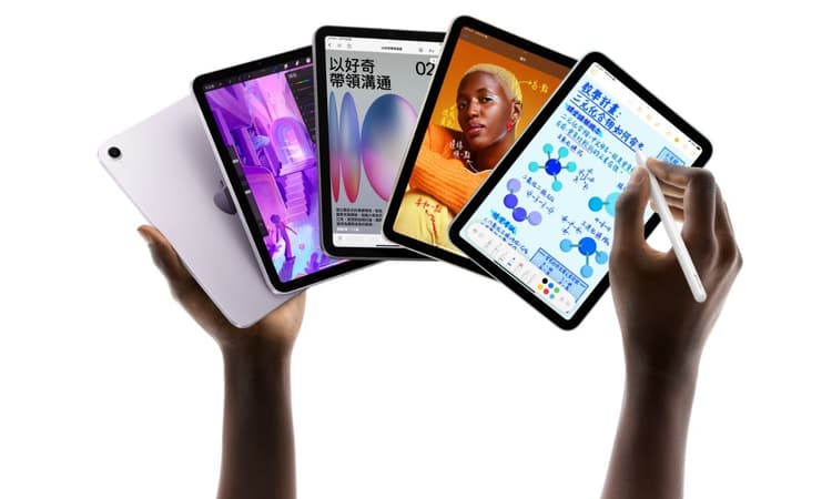 多款 iPad 展示實際使用情境,包含繪圖、筆記、閱讀與創作功能,搭配 Apple Pencil 操作。