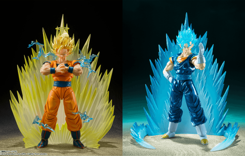 「S.H.Figuarts 超級賽亞人 2 孫悟空」與「S.H.Figuarts 超級賽亞人之神之超級賽亞人貝吉特 -Exclusive Edition-」