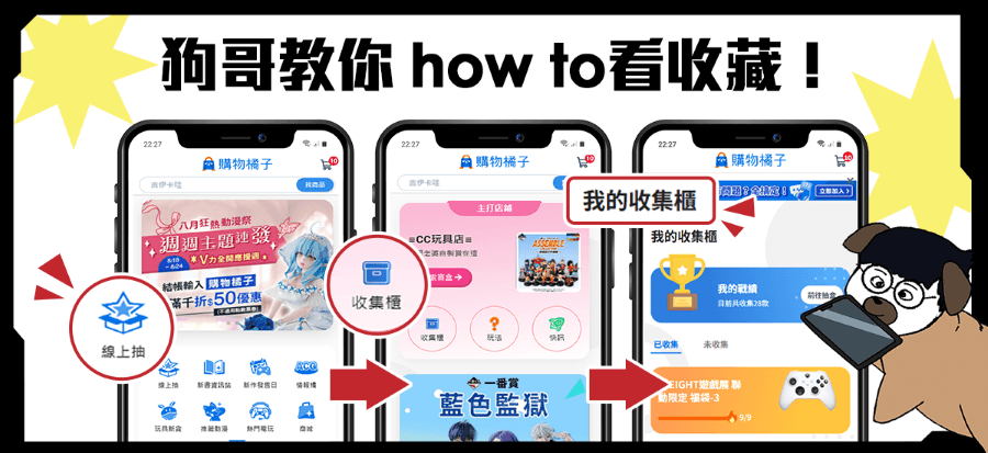 購物橘子 X 狗老大與獵狗 人生一翻賞 一番賞收集櫃