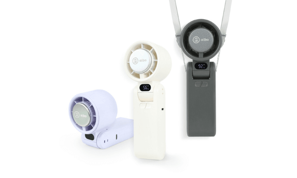 aibo 半導體冰敷折疊頸掛 100 檔調速手持電風