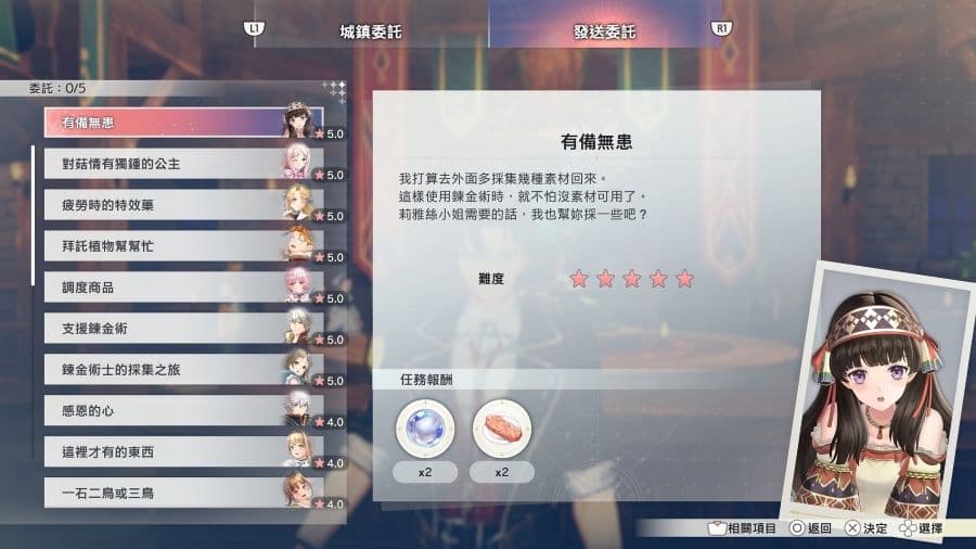 紅色的鍊金術士和白色的守護者 ~蕾斯萊莉婭娜的鍊金工房~:友情任務