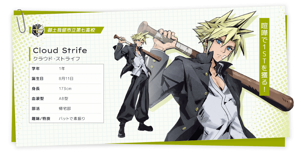 御土我留市立第七高中 FF7 角色介紹